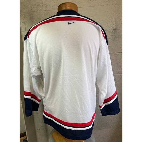Vtg 90s White Nike USA Olympic Hockey Jersey Sz Large Great Condition - Picture 3 of 8